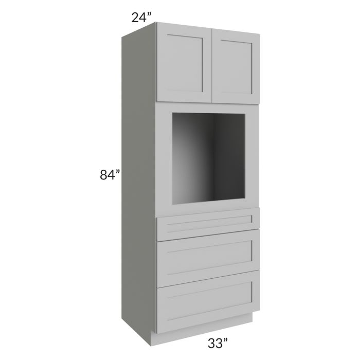 RTA Pewter Grey Shaker 33" x 84" Oven Cabinet with 1 Decorative Panel