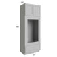 RTA Pewter Grey Shaker 33" x 90" Double Oven or Oven/Microwave Cabinet with 1 Decorative Panel
