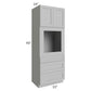 RTA Pewter Grey Shaker 33" x 90" Oven Cabinet with 1 Decorative Panel