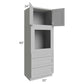 RTA Pewter Grey Shaker 33" x 90" Oven Cabinet with 1 Decorative Panel