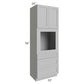 RTA Pewter Grey Shaker 33" x 96" Oven Cabinet with 1 Decorative Panel