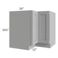 RTA Pewter Grey Shaker 36" Lazy Susan Base Cabinet