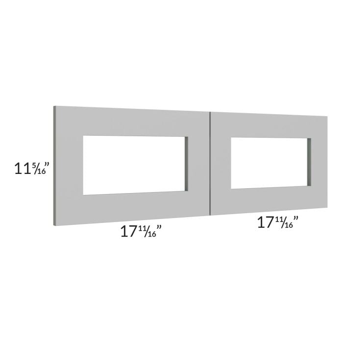 RTA Pewter Grey Shaker 36" x 12" Glass Doors Only with Glass Included