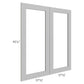 RTA Pewter Grey Shaker 36" x 42" Glass Door Only with Glass Included