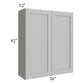 RTA Pewter Grey Shaker 36" x 42" Wall Cabinet with Glass Door