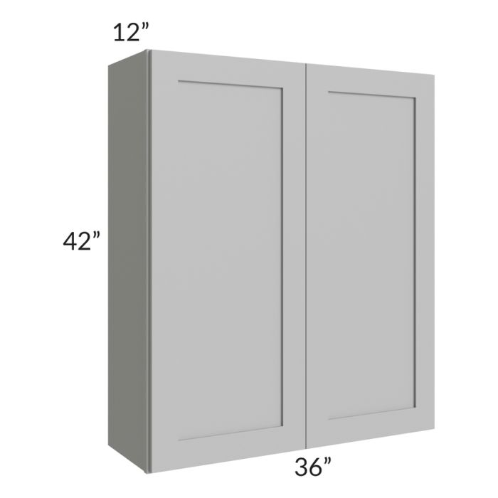 RTA Pewter Grey Shaker 36" x 42" Wall Cabinet with Glass Door