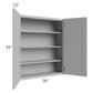 RTA Pewter Grey Shaker 36" x 42" Wall Cabinet with Glass Door