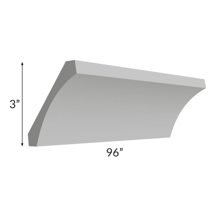 RTA Pewter Grey Shaker Cove Crown Molding - Cut Molding in Half (Two 4ft Sections)