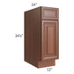 RTA Phoenix Caramel Glaze 12" Base Cabinet with 1 Decorative End Panel