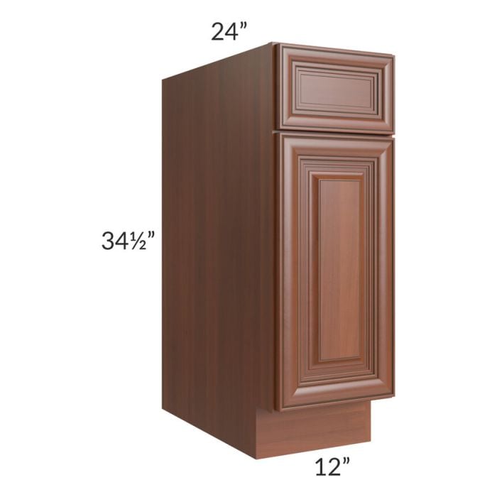 RTA Phoenix Caramel Glaze 12" Base Cabinet with 2 Decorative End Panels