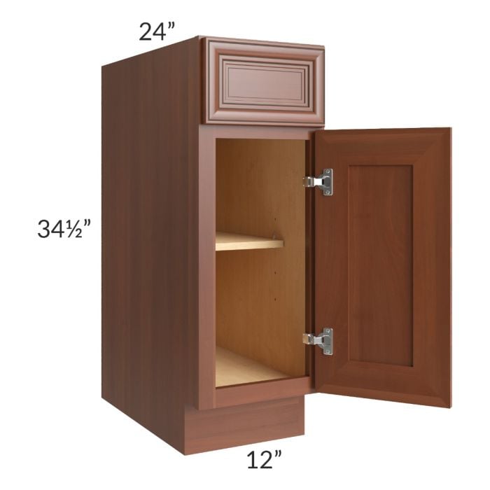 RTA Phoenix Caramel Glaze 12" Base Cabinet with 2 Decorative End Panels
