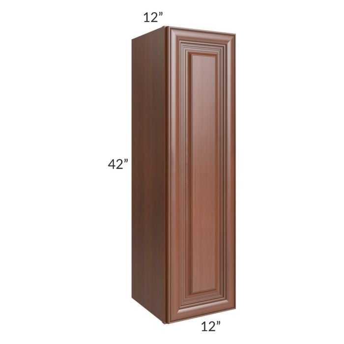 RTA Phoenix Caramel Glaze 12" x 42" Wall Cabinet with 1 Decorative End Panel