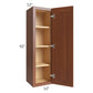 RTA Phoenix Caramel Glaze 12" x 42" Wall Cabinet with 1 Decorative End Panel and Mullion Glass Door (Textured Glass Included)