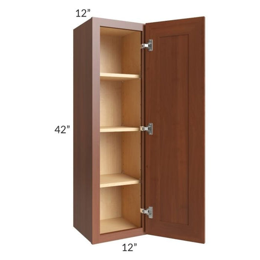 RTA Phoenix Caramel Glaze 12" x 42" Wall Cabinet with 1 Decorative End Panel