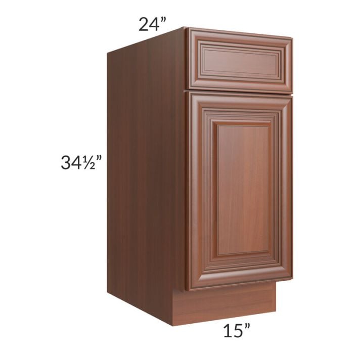 RTA Phoenix Caramel Glaze 15" Base Cabinet with Utensil Drawer
