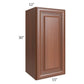 RTA Phoenix Caramel Glaze 15" x 30" Wall Cabinet with 1 Decorative End Panel and Mullion Glass Door (Textured Glass Included)