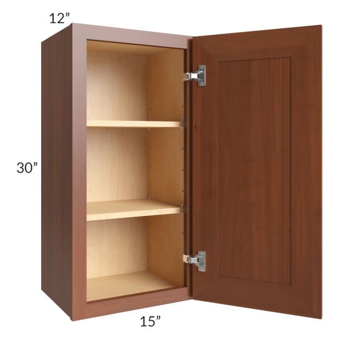 RTA Phoenix Caramel Glaze 15" x 30" Wall Cabinet with Mullion Glass Door (Textured Glass Included)