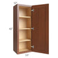 RTA Phoenix Caramel Glaze 15" x 42" Wall Cabinet with Mullion Glass Door (Textured Glass Included)