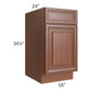 RTA Phoenix Caramel Glaze 18" Base Cabinet with 2 Decorative End Panels