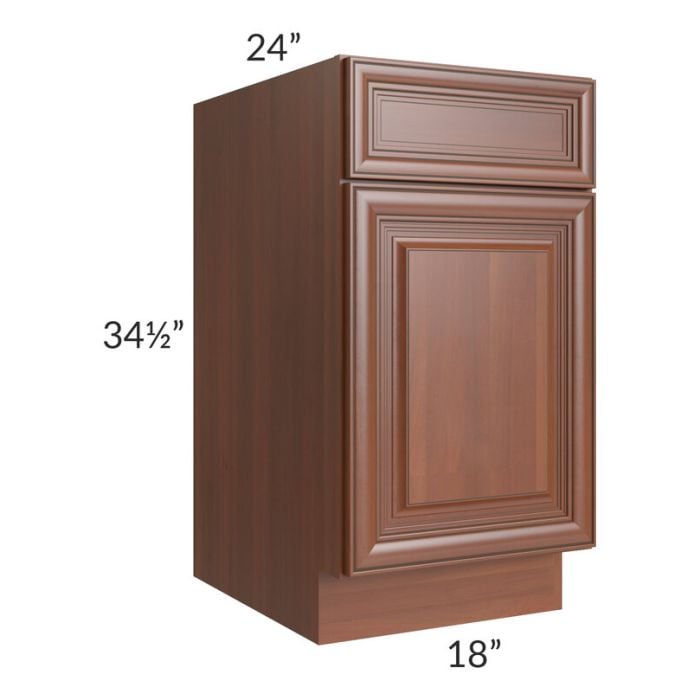 RTA Phoenix Caramel Glaze 18" Base Cabinet with Utensil Drawer