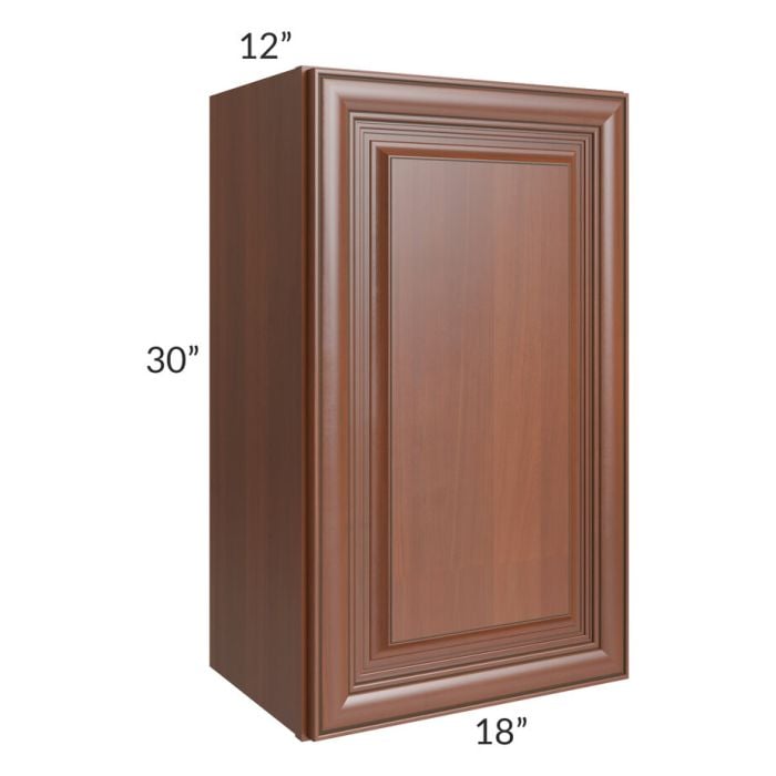 RTA Phoenix Caramel Glaze 18" x 30" Wall Cabinet with 1 Decorative End Panel