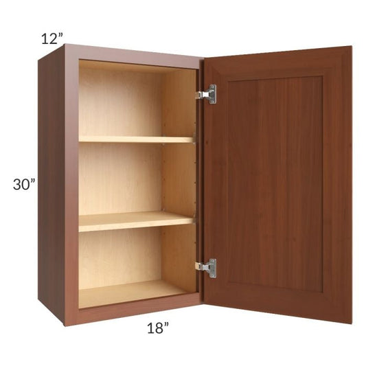 RTA Phoenix Caramel Glaze 18" x 30" Wall Cabinet with 2 Decorative End Panels and Mullion Glass Door (Textured Glass Included)