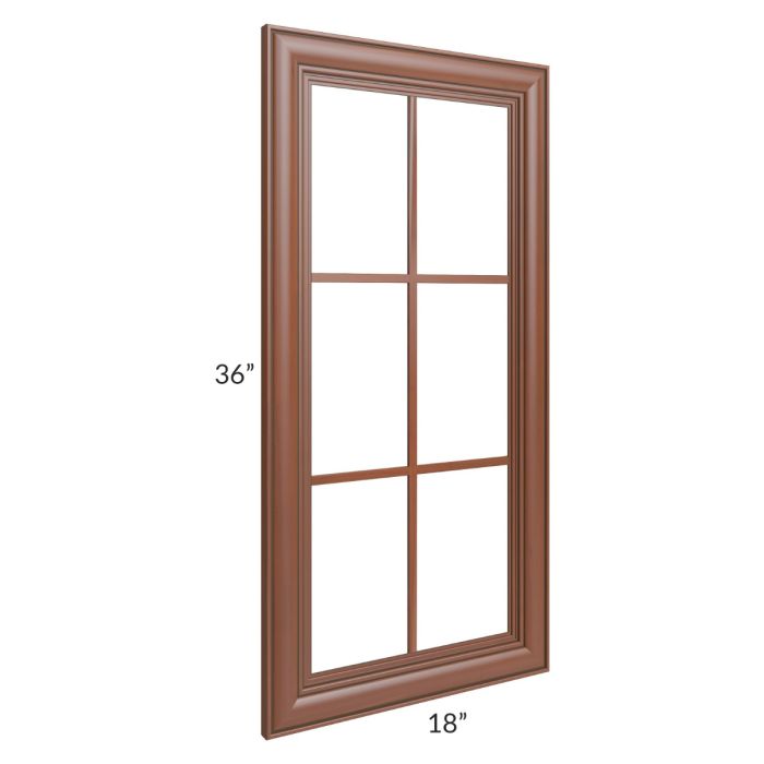RTA Phoenix Caramel Glaze 18" x 36" Mullion Glass Door Only