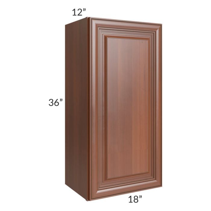 RTA Phoenix Caramel Glaze 18" x 36" Wall Cabinet with 1 Decorative End Panel