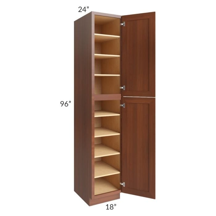 RTA Phoenix Caramel Glaze 18" x 96" Wall Pantry with 1 Decorative End Panel and 1 Roll Out Tray