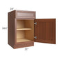 RTA Phoenix Caramel Glaze 21" Base Cabinet with 1 Decorative End Panel