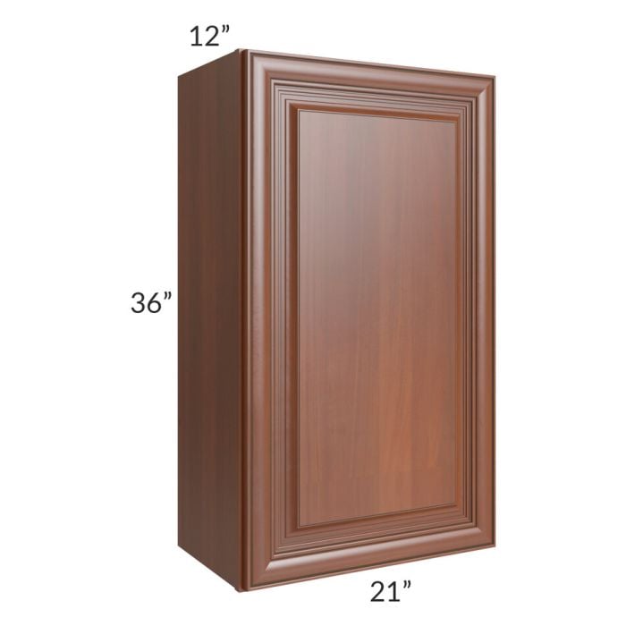 RTA Phoenix Caramel Glaze 21" x 36" Wall Cabinet with 1 Decorative End Panel