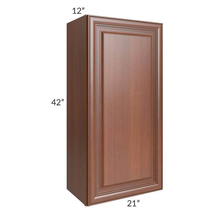 RTA Phoenix Caramel Glaze 21" x 42" Wall Cabinet with 1 Decorative End Panel