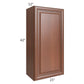 RTA Phoenix Caramel Glaze 21" x 42" Wall Cabinet with Mullion Glass Door (Textured Glass Included)