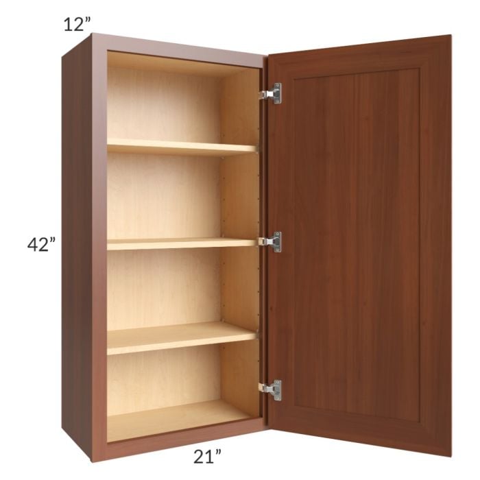 RTA Phoenix Caramel Glaze 21" x 42" Wall Cabinet with Mullion Glass Door (Textured Glass Included)