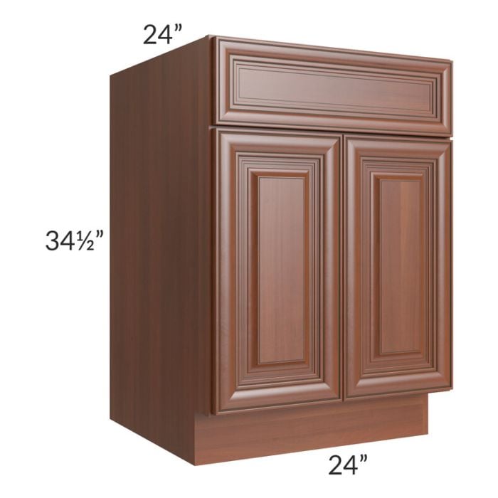 RTA Phoenix Caramel Glaze 24" Base Cabinet with 1 Decorative End Panel