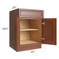 RTA Phoenix Caramel Glaze 24" Base Cabinet with Pot and Pan Roll Out Kit