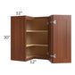 RTA Phoenix Caramel Glaze 24" x 30" Easy Reach Corner Wall Cabinet with 2 Decorative End Panels