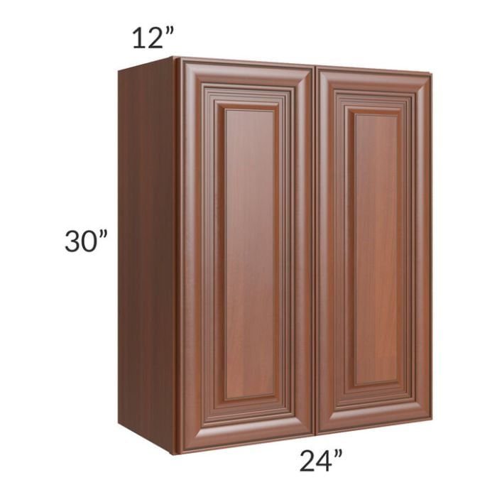 RTA Phoenix Caramel Glaze 24" x 30" Wall Cabinet with 2 Decorative End Panels