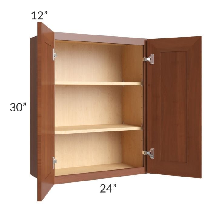 RTA Phoenix Caramel Glaze 24" x 30" Wall Cabinet with 2 Decorative End Panels