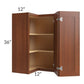 RTA Phoenix Caramel Glaze 24" x 36" Easy Reach Corner Wall Cabinet with 2 Decorative End Panels