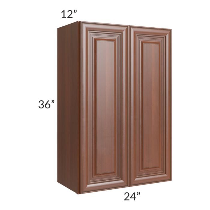 RTA Phoenix Caramel Glaze 24" x 36" Wall Cabinet with Mullion Glass Door (Textured Glass Included)