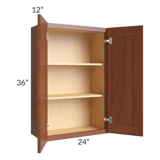 RTA Phoenix Caramel Glaze 24" x 36" Wall Cabinet with Mullion Glass Door (Textured Glass Included)