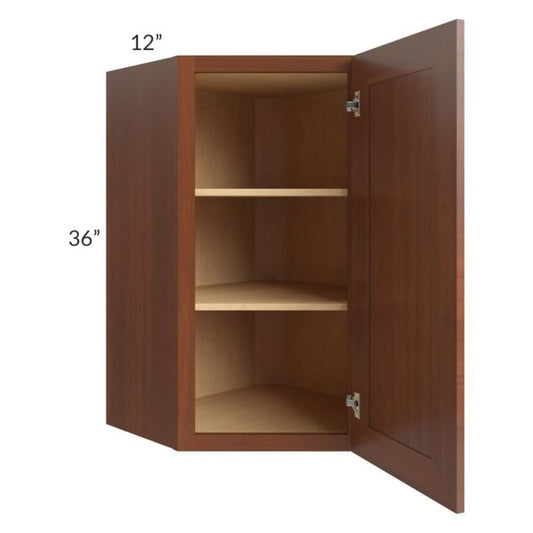 RTA Phoenix Caramel Glaze 24" x 36" Wall Diagonal Corner Cabinet with 2 Decorative End Panels