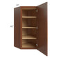 RTA Phoenix Caramel Glaze 24" x 42" Wall Diagonal Corner Cabinet with 2 Decorative End Panels