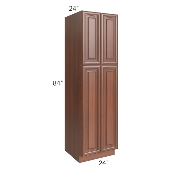 RTA Phoenix Caramel Glaze 24" x 84" Wall Pantry with 2 Decorative End Panels