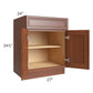 RTA Phoenix Caramel Glaze 27" Base Cabinet with 1 Decorative End Panel