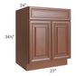 RTA Phoenix Caramel Glaze 27" Sink Base Cabinet with 1 Decorative End Panel