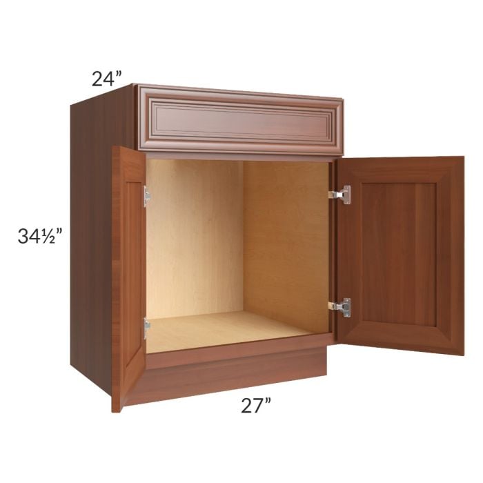 RTA Phoenix Caramel Glaze 27" Sink Base Cabinet with 2 Decorative End Panels