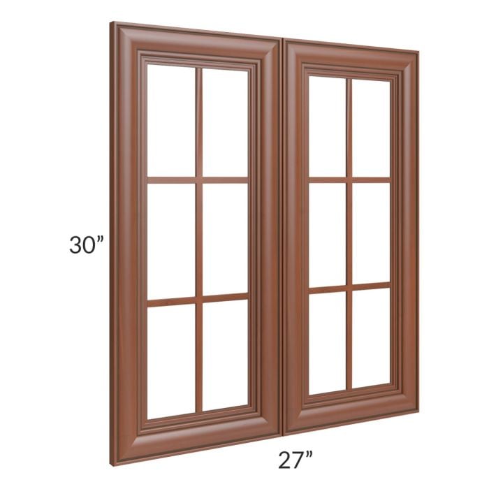 RTA Phoenix Caramel Glaze 27" x 30" Mullion Glass Doors Only