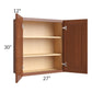 RTA Phoenix Caramel Glaze 27" x 30" Wall Cabinet with 1 Decorative End Panel